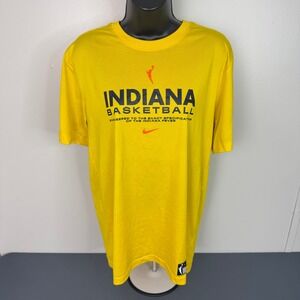 Nike T-Shirt Women Medium Indiana Fever Basketball Dri-FIT Yellow Graphic Tee